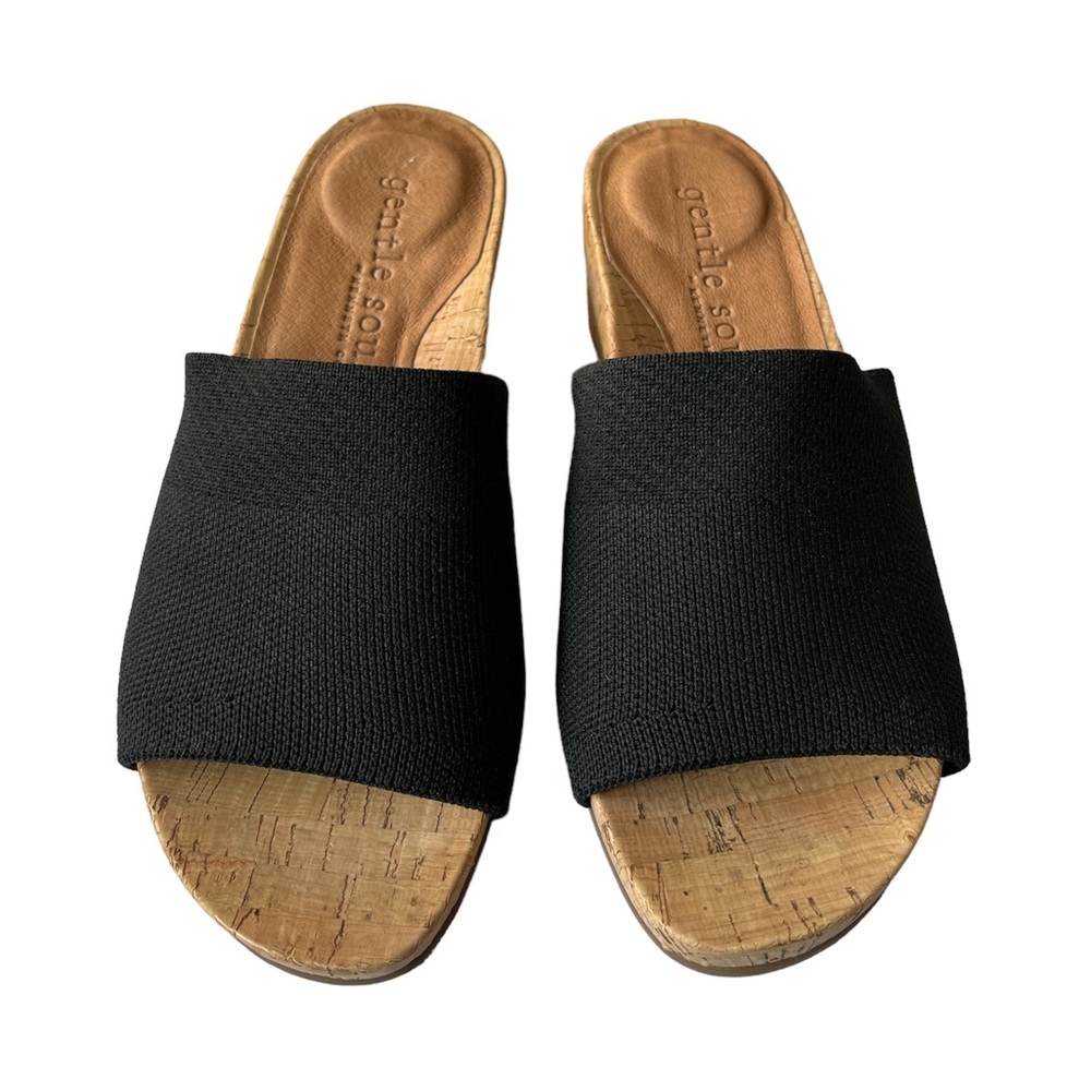 Kenneth Cole Gentle Souls black Gisele wedge slide sandals size 6.5 - Picture 3 of 10